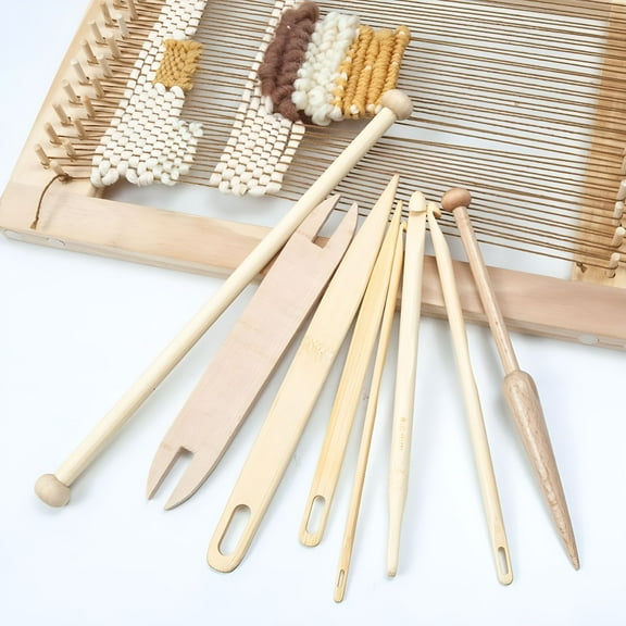 BESTSKY 9pcs Wood Loom Set,DIY Handcrafts Tool Crochet,Weaving Bobbins for Knitting Crafts DIY Sweater Scarf Tapestry Making