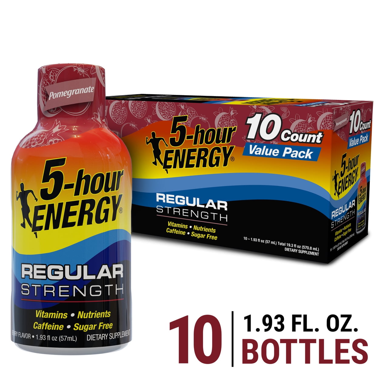 5-hour ENERGY® Shot, Regular Strength, Pomegranate, 1.93 oz, 10 Count