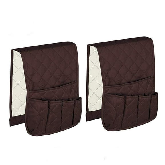 BH-JJSMGS 2 Pack Non-Slip Couch Sofa Chair Armrest Organizer 5 Pockets Armchair Caddy Smart Phone, Book, Magazines,  TV Remote Control Holder