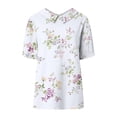 thumbnail image 4 of Summer Tops for Women Elegant Lapel Crewneck Linen Printed Loose Pullover Casual Lightweight Outfits Clothes 2026 White 5XL, 4 of 5