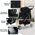 thumbnail image 2 of Dkelincs 3 Wheel Dog Stroller Folding Pet Stroller Travel Dog Carriers for Small Dogs with Free Pad & Cup Holder, Black, 2 of 7
