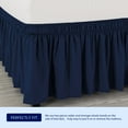 thumbnail image 4 of Subrtex Elastic Wrap Around Bed Skirt Dust Ruffle Smooth Soft Bed Frame Cover 15-inch Drop (Queen, Navy), 4 of 6