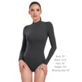 thumbnail image 2 of Body HeyNuts ultra suave de manga larga con cuello alto para mujer, gris XL, 2 of 6