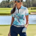 thumbnail image 2 of GarronmavisWomen's Golf Tennis Shirt Size XS Short Sleeve Collared Shirts Casual Zip Shirts Workout Tops Womens Animal Golf Shirt, Sea Turtle, 2 of 7