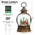 thumbnail image 5 of Musical Christmas Snow Globe Lantern with Santa, Holiday Melody, USB/Battery Powered, Auto Shut-Off, Indoor Christmas Decor - Perfect Gift, 5 of 6