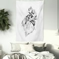 thumbnail image 3 of Farm Animal Tapestry, Artistic Sketch of Simplistic Drawn Rooster Head Portrait Print, Wall Hanging for Bedroom Living Room Dorm Decor, 60"W X 80"L, Charcoal Grey and White, by Ambesonne, 3 of 5