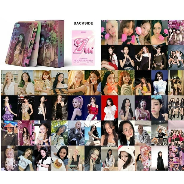JISOO JENNIE LISA ROSE-Tarjeta láser Kpop, juego de tarjetas LOMO coleccionables, colección de Fans, regalo de fotos, álbum negro y rosa