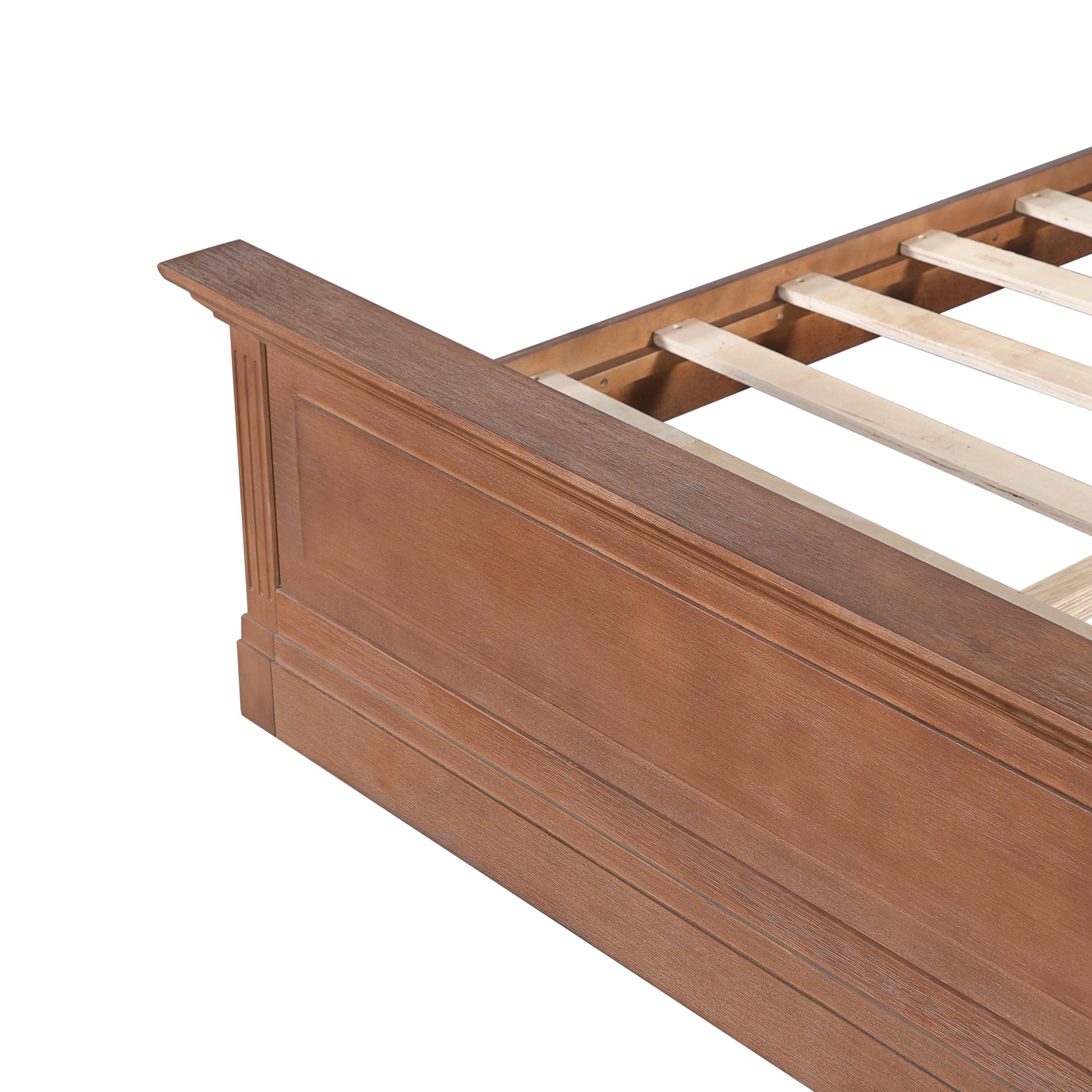 Christopher Knight Home Rustic Solid Wood Queen Bed Frame with High Headboard and Footboard, Brown