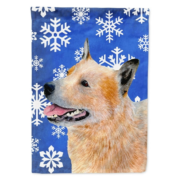 Carolines Treasures LH9272-FLAG-PARENT Australian Cattle Dog Winter Snowflakes Holiday Flag multicolor