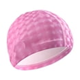 thumbnail image 2 of Tapa de natación con abrigo PU para adultos para hombres, impermeables, sin deslizamiento, mantenga el cabello seco fácil de ponerse y apagar sombrero Rosa, 2 of 8