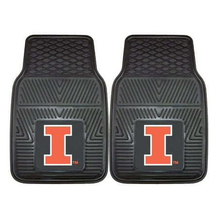 Illinois 2-pc Vinyl Car Mats 17"x27"