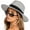 Gray, variant on Wide Brim Straw Fedora Sun Hat with Black Band Lightweight Packable Summer Panama Hat for UV Protection - Khaki