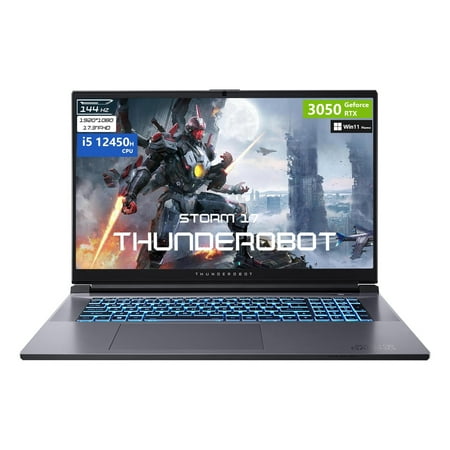 Thunderobot Storm 17 Gaming Laptop, 17.3" FHD 144Hz, Core i5-12450H, GeForce RTX 3050, 16GB RAM, 1TB SSD, RGB Keyboard, Win 11 Home