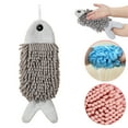 thumbnail image 2 of Towel Cute Fish Shaped Hand Towels Absorbent Microfiber Coral Fleece Bathroom Kitchen Towels with Hanging Loop Lint Free Home Decor, A Hand Towel, 2 of 8