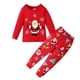 thumbnail image 3 of Conjunto de ropa navideña con dibujos de Papá Noel para niño y niña, pijamas de manga larga para bebé, camisetas y pantalones, ropa de dormir para el hogar, 2 uds., 3 of 4