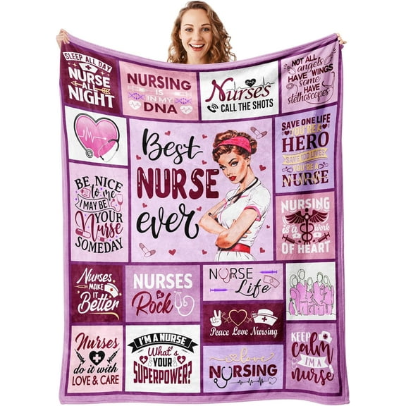Nurse Gifts for Women, Gifts for Nurses Female, Nurse Practitioner Gifts for Women, Nursing Student Gifts, Rn Lpn Gifts for Nurses, Nurse Gift Idea, Nurse School Graduation Gift Blanket 50"x60"