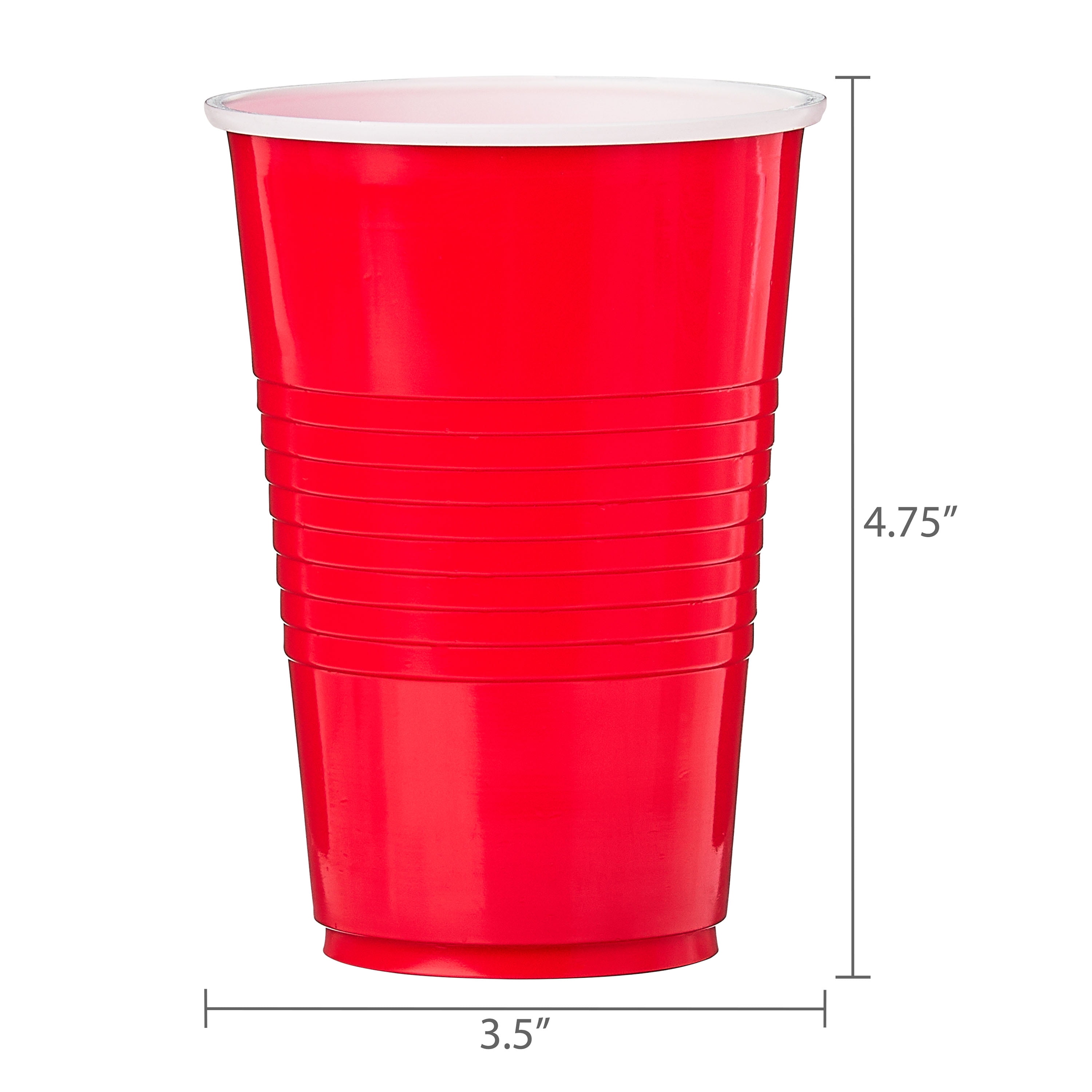 Plastic Disposable Party Cups, Ruby Red, 16 oz, 18 Pieces, by Way To Celebrate