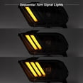thumbnail image 2 of AKKON - For 2010-2014 Ford Mustang Tube LED Daytime Running Lamp Bar w/Sequential Turn Signals Projector Black Headlights Pair, 2 of 7