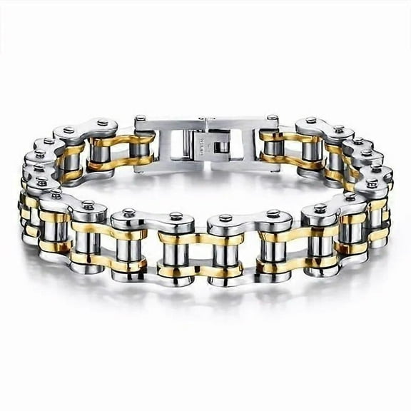 Stainless Steel Biker Chain Bracelet Mens Bracelet Link Chain Motorcycle Bicycle Style Bracelets Fashion Punk Bangles Jewelry