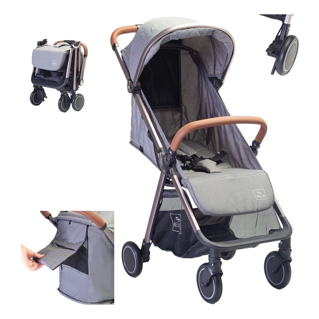 Carriola Aeiou Australia Plegable A Una Mano Gris