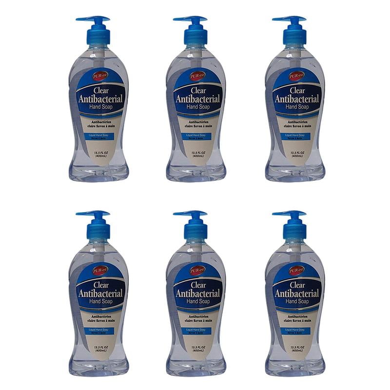 Clear Antibacterial Hand Soap(400ml) (Pack of 6) By Purest Walmart Canada