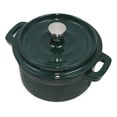 thumbnail image 3 of Cast Iron Enameled Pot Mini 0.25 Qt., Bistro Green, 3 of 3