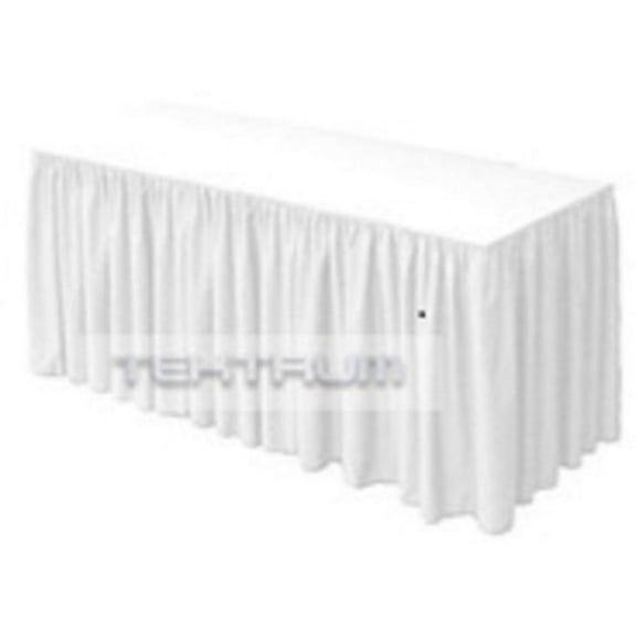 NEW 6' FT LONG FITTED TABLE DJ JACKET SKIRT COVER FOR TRADE SHOW - WHITE COLOR