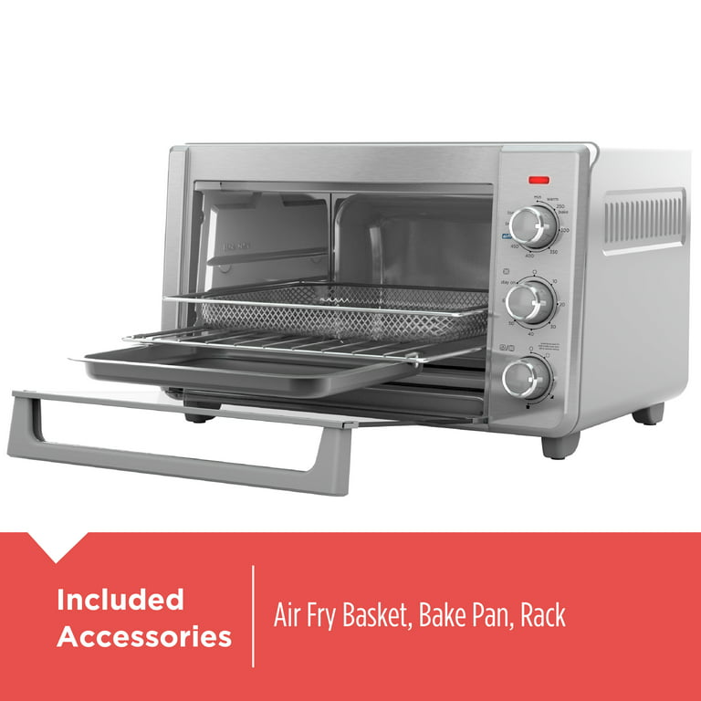 BLACK+DECKER Crisp 'N Bake Air Fry 4-Slice Toaster Oven, Silver