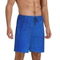 thumbnail image 2 of Naloa Blue Glitter Men's Short Pajama Pants, Lounge Comfort Shorts with Elasticized Waistband and Side Pockets - XX-Large, 2 of 9