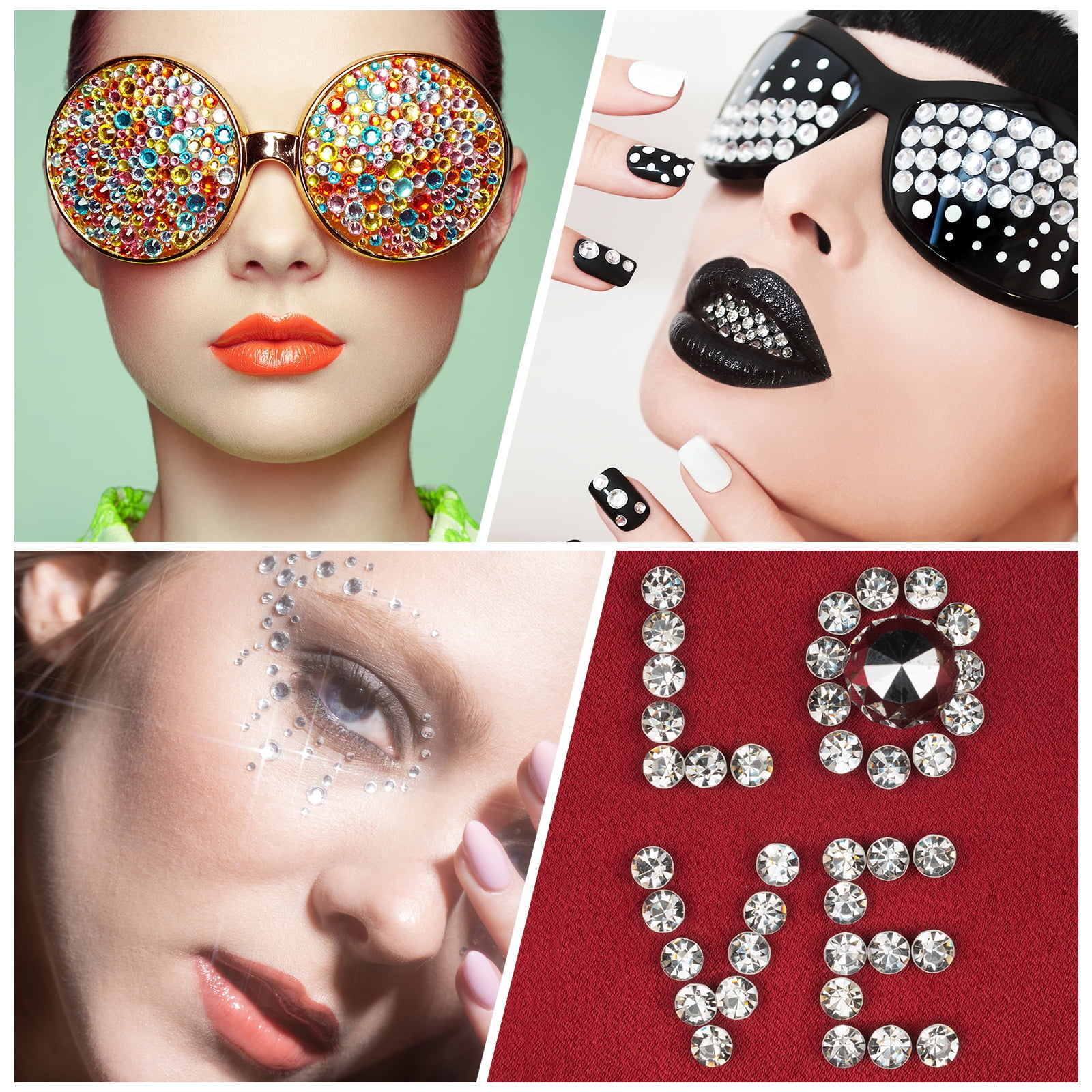 Unique Bargains Self Adhesive Rhinestone Stickers for Makeup and Decorative Crafts Style C