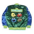 thumbnail image 2 of Sesame Street Men's Headgear Classics Embroidered Character Group Satin Jacket (XXX-Large, Green/Blue), 2 of 7
