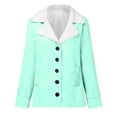 thumbnail image 5 of Winter Warm Plus Size Caots for Womens Zip Up Fashion Composite Plush Button Lapels Jacket Outwear Coat, 5 of 6