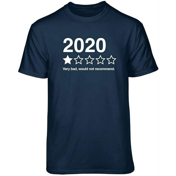 Teelocity 2020 Rating Graphic T-Shirt (Small - Standard Fit, Navy White Ink)