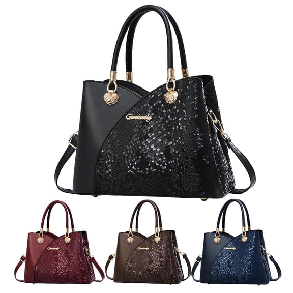 Stylago Handbags and Purses 2026 Shiny Shoulder Bags for Women Top Handle Leather Crossbody Tote Travel Gift for Ladies Red