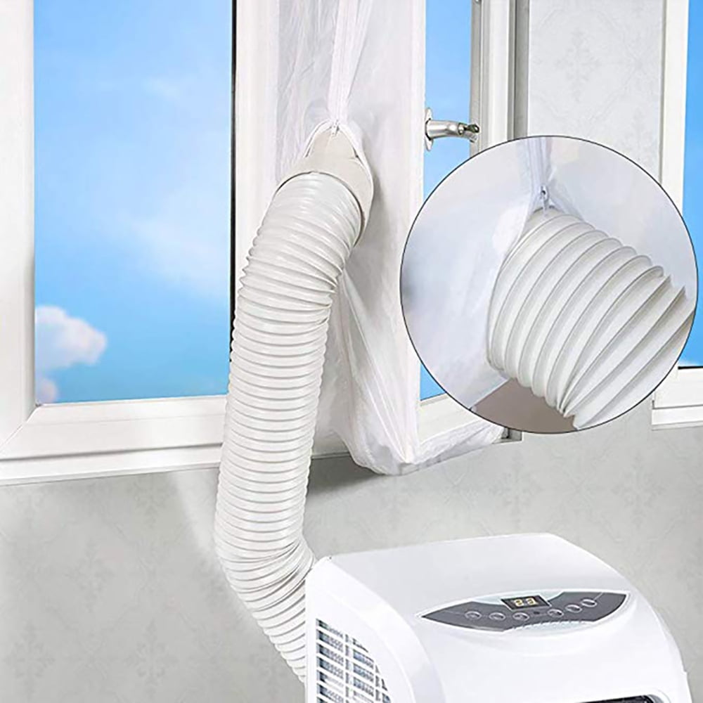 Silver 400CM Suitable for Air Conditioning Unit Easy to Install No Need For Drilling Holes Hot Air Stop fang FANS Universal Portable Window Seal for Mobile Air-Conditioning and Tumble Dryer 
