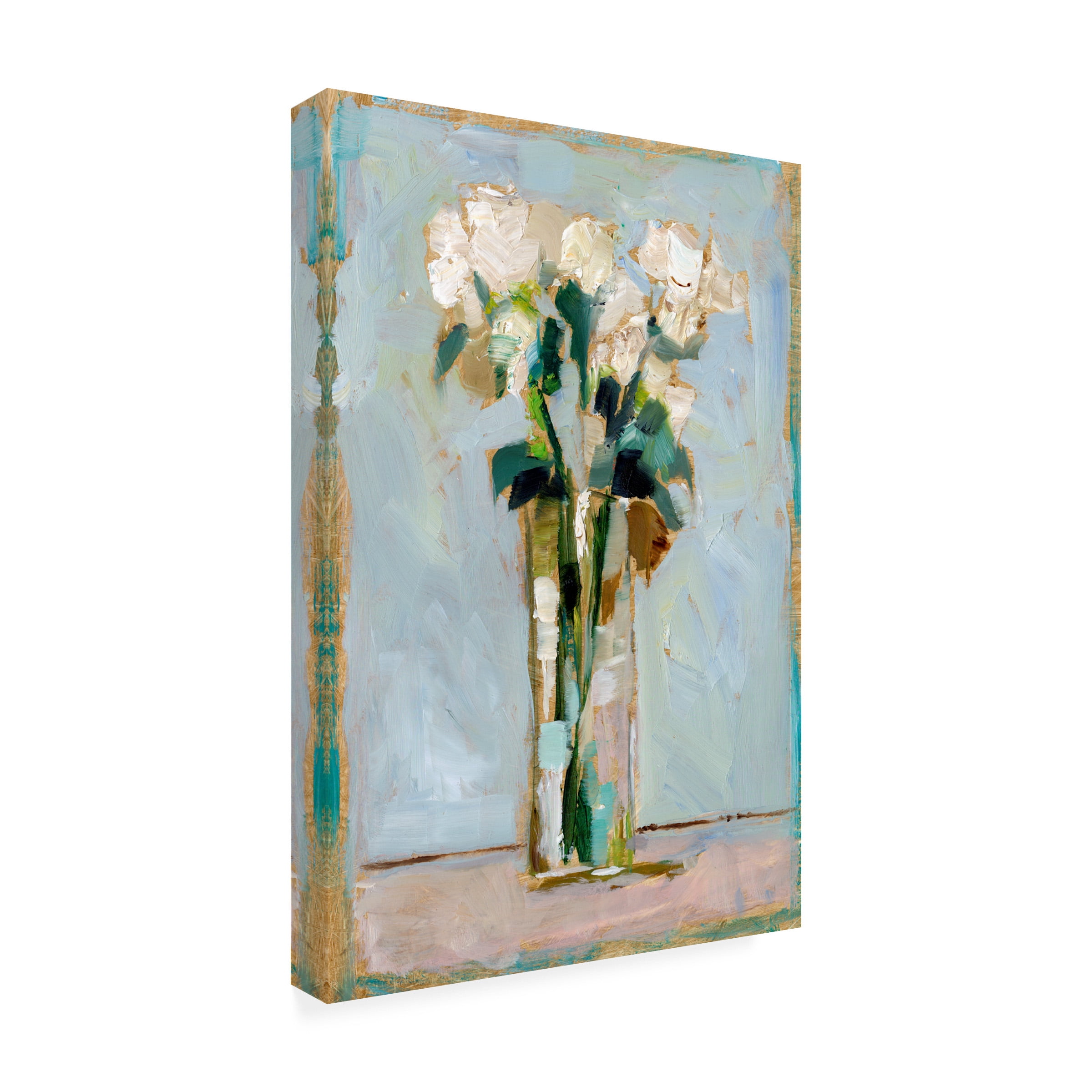 Ethan Harper 'White Floral Arrangement II' Canvas Art