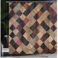 thumbnail image 3 of Ambesonne Grunge Shower Curtain, Antique Brown Toned Grid, 69"Wx75"L, Multicolor, 3 of 4