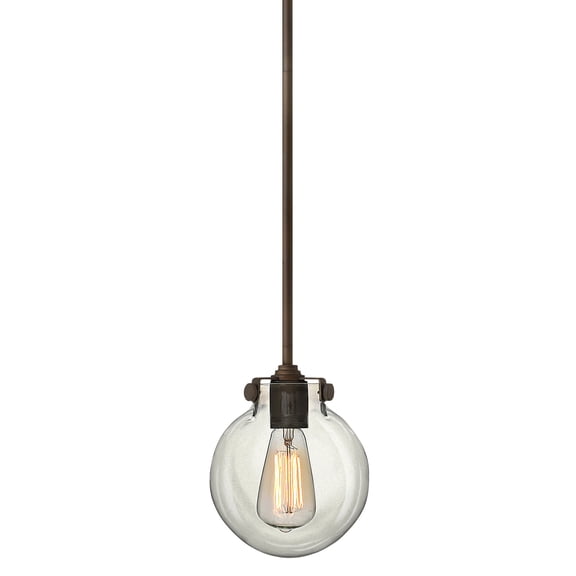 One Light Oil Rubbed Bronze Down Mini Pendant