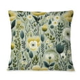 thumbnail image 3 of Designart "Peaceful Green Florals in White Garden" Floral Printed Throw Pillow, 3 of 5
