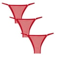 thumbnail image 1 of FAIWAD Women's 3 Pack Cotton Thongs Adjustable String Ribbed G-Strings Low Waist Breathable Panties, 1 of 3