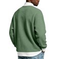 thumbnail image 4 of LYSMORA Men's Contrast Collar Cuff Waffle Knit Quarter Zip Pullover Sweatshirt, Fake Two Piece Loose Long Sleeve Casual Athletic Tops, 4 of 7