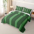 thumbnail image 3 of Castle Fairy Vintage Thin Vertical Stripe Twin Quilt Set 2 Pieces,Bohemian Wide Band Twin Coverlet Set,Black Moss,1 Bedspread and 1 Pillowcase, 3 of 7
