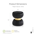 thumbnail image 3 of Furniture of America Rigi Modern 15" Velvet Fabric Round Stool, Black, 3 of 10