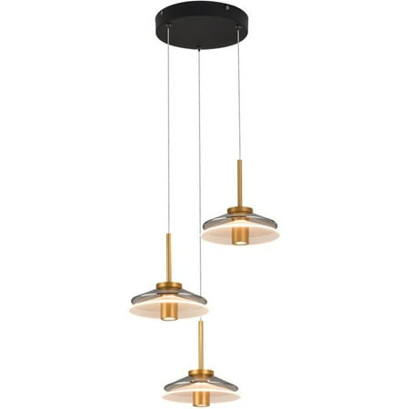 

VONN Lighting VAP2313BL Verona VAP2313BL 16 3-Light Integrated LED Black Pendant Lighting Fixture with Glass Shades