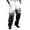 Black, variant on Festive Print Dress Trousers, Flat Front Stretch Fit, Comfortable Holiday Party Smart Casual Attire, Xmas Reindeer Snowflake Print Pants