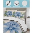 thumbnail image 4 of Quilts Twin Size, Hydrangea Flower Soft Comforter Bedding Set for Bed, Pastoral Blue Bow Floral Spring Lraf Lightweight Quilted Bedspread with Pillow Cover(2 Pieces) for All Season, 68x86 Inch, 4 of 6