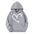 thumbnail image 2 of YunPes Boys Girls Heart Hooded Sweatshirts Comfy Oversized Fleece Pullover Sweatshirt Kids Fall Winter Long Sleeve Trendy Hoodies, 2 of 4