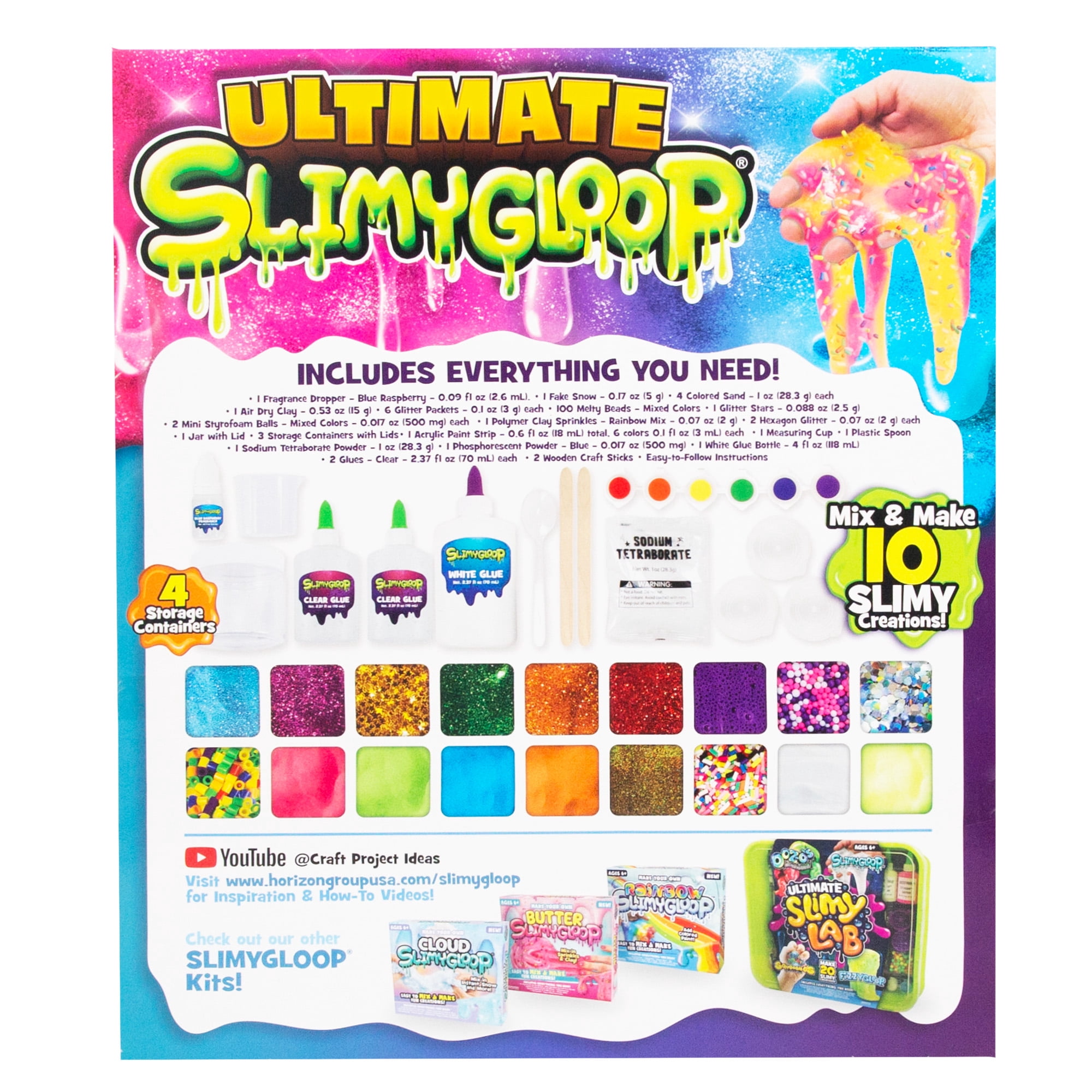 SLIMYGLOOP Ultimate D.I.Y. Slime Kit for Kids, Makes Over 10 Slime Creations, Ages 6+, Craft Activity Set for Boys and Girls