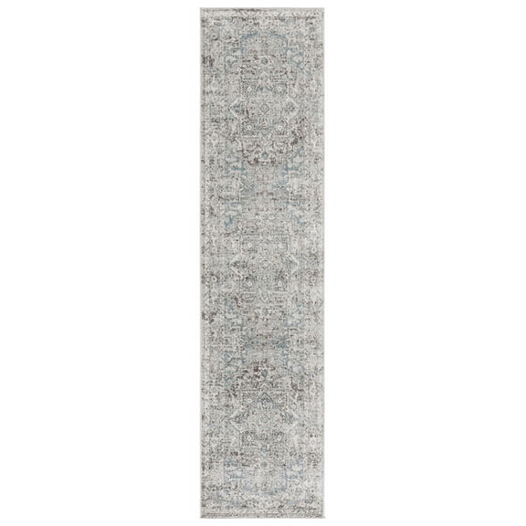 SAFAVIEH Vintage Tabriz Abagail Medallion Runner Rug, Gray/Blue, 2' x 8'