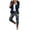 Navy, variant on Women's Business Blazer Pant Suit Set for Work Women's Long Sleeve Printing Suit Pants Casual Elegant Business Office Suit Sets
